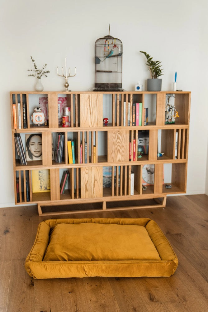 Custom dog bed Mustard bed for dog Floor bed for dog Pet furniture Modern Velvet dog bed