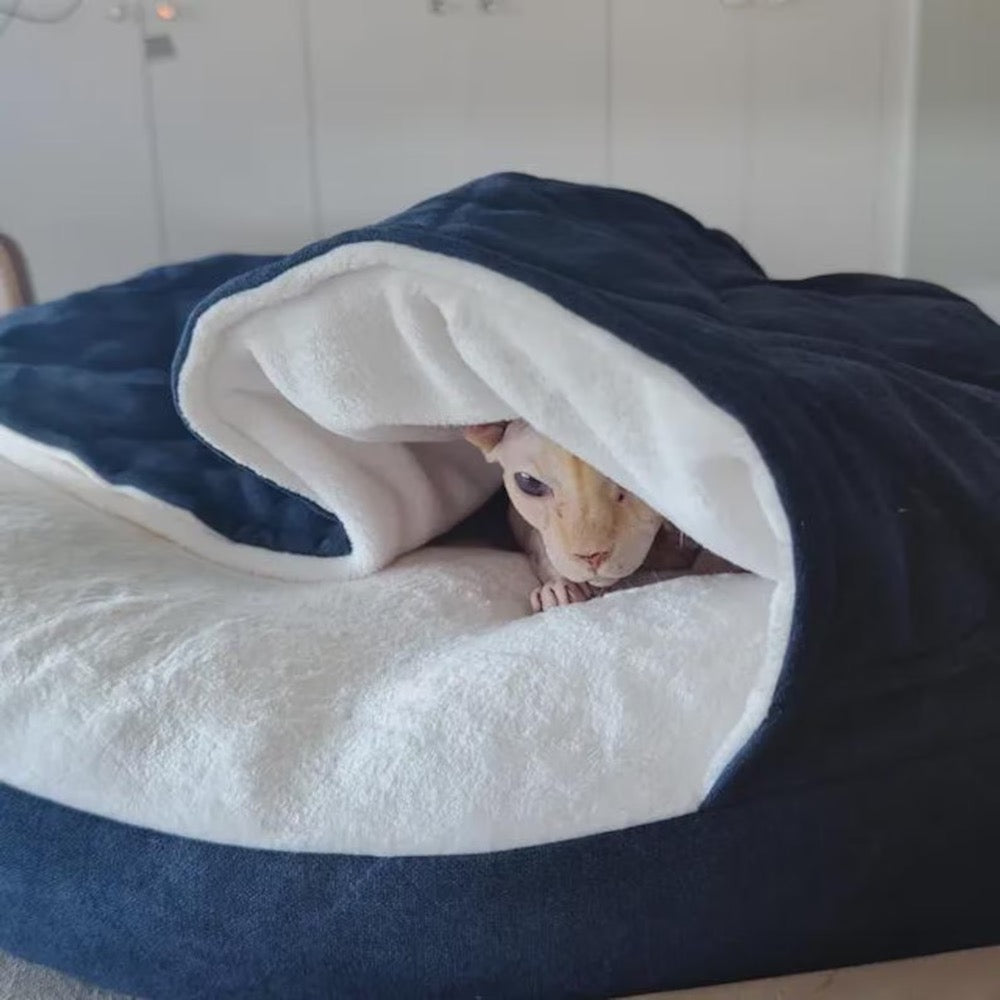 Hooded Dog Bed: Super Soft Burrow Pet Cave, Washable