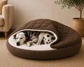 Luxury Dog Cave Bed | Washable Hooded Pet Bed for Large Dogs | Cozy Calming Dog Furniture