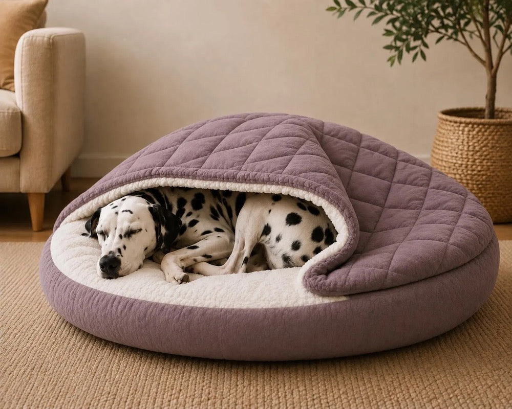 super soft dog bed with hood Personalized large dog furniture custom with faux fur and canopy Dog blanket Washable